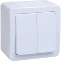 Выключатель 2-клавишный для открытой установки ВС20-2-0-ГПБ IP54 ГЕРМЕС PLUS (цвет клавиши: белый) I