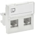 PRIMER РКИ-22-00-П-5 Розетка компьютерная RJ45 UTP кат.5E (2 модуля 2 входа) белая PR-KK40D-RI-0 IEK