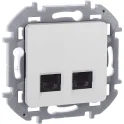 Розетка компьютерная двойная RJ45 категория 6 UTP белый INSPIRIA Legrand 673840