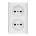 ХИТ О/У РОЗЕТКА двойная без заземления без шторок 16А, 250В, БЕЛЫЙ. Россия RA16-237 Systeme Electric
