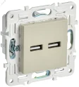 SKANDY Розетка USB A+A 3,1А SK-R15B бежевый IEK SK-U21-D31-K10