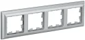 BRITE Рамка 4 поста РУ-4-Бр алюминий/алюминий IEK BR-M42-12-K47