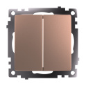 Переключатель 2-клавишный (механизм), 250В, 10А, серия Катрин, шампань, GLS10-7107-02 STEKKER 49169