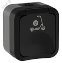 TORS Розетка 1-местная с заземлением защитными шторками и крышкой с иконкой самокат 16А IP55 TS121 г