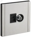 FORTE&PIANO Розетка двойная TV+RJ45 кат.6 FP737M металл никель IEK FP-AK20-2-M-K50