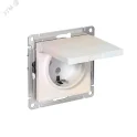 Розетка ATLASDESIGN с заземлением со шторками с крышкой 16А IP20 механизм жемчуг AT Systeme Electric