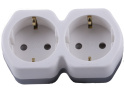 Разветвитель сетевой 2-местный с/з, ADP16-12-20, белый/серый , STEKKER 32870
