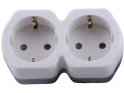 Разветвитель сетевой 2-местный с/з, ADP16-12-20, белый/серый , STEKKER 32870