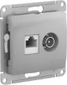 GLOSSA РОЗЕТКА двойная ТВ + компьютерная RJ45, кат. 5Е, АЛЮМИНИЙ Systeme Electric GSL000389