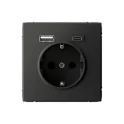 ARTGALLERY РОЗЕТКА 16А с 2 USB A+C, 5В/2,4А/3,0А, 2х5В/1,5А, механизм, БАЗАЛЬТ GAL0 Systeme Electric