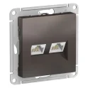 ATLASDESIGN РОЗЕТКА двойная компьютерная RJ45+RJ45, кат.5E, механизм, МОККО ATN0006 Systeme Electric