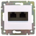 Розетка компьютерная двойная RJ45 категория 5Е UTP белый VALENA DIY Legrand 694292