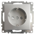 Розетка электрическая 1-местная с/з (механизм), 250В, 16А, серия Катрин, GLS16-7110-03, серебро STEK