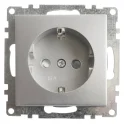 Розетка электрическая 1-местная с/з (механизм), 250В, 16А, серия Катрин, GLS16-7110-03, серебро STEK