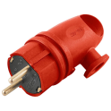 Вилка угловая с/з, каучук, 250В, 16A, IP44, серия Одри, RPG16-21-442 (В 16-002), красный 392 STEKKER