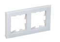 BRITE Рамка 2 -местная РУ-2-2-БрБ стекло белый IEK BR-M22-G-K01
