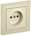 BRITE Розетка 1 пост без заземления без защитных шторок 10А в сборе РСР10-1-0-БрКр бежевый BR-R1 IEK