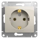 GLOSSA РОЗЕТКА с заземлением,16А, 250В, механизм, МОЛОЧНЫЙ Systeme Electric GSL000943