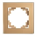 Рамка 1-местная, стекло, серия Катрин, GFR00-7001-08, золото STEKKER 49032