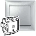 VALENA Кнопка с подсветкой с символом Звонок алюминий Legrand 770215