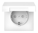 ARTGALLERY РОЗЕТКА с заземл. со шторк. с крышкой, 16А, IP20, механизм, БЕЛЫЙ GAL000 Systeme Electric