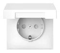 ARTGALLERY РОЗЕТКА с заземл. со шторк. с крышкой, 16А, IP20, механизм, БЕЛЫЙ GAL000 Systeme Electric
