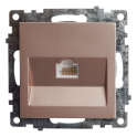 Розетка компьютерная 1-местная RJ-45 (механизм), серия Катрин, GLS00-7107-02, шампань STEKKER 39599