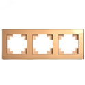 Рамка 3-местная, стекло, серия Катрин, GFR00-7003-08, золото STEKKER 49036
