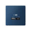 ARTGALLERY USB РОЗЕТКА A + тип-C 45Вт высокоскор.заряд. QC, PD, механизм, АКВАМАРИН Systeme Electric