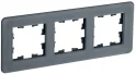 BRITE Рамка 3 поста РУ-3-2-Бр стекло графит RE IEK BR-M32-G-41-K53