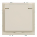 Розетка 1-местная с крышкой с защ. штор, , с/з, 250В, 16А, серия Эмили, RST16-5112-08, кашеми STEKKE