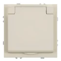Розетка 1-местная с крышкой с защ. штор, , с/з, 250В, 16А, серия Эмили, RST16-5112-08, кашеми STEKKE