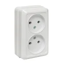 Рим Розетка 2-местная 10А без заземления белая EKF ENR10-102-10