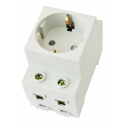 Розетка AC30-111 с заземляющим контактом на DIN-рейку CHINT 775001