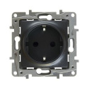 Розетка с заземлением - Etika - без шторок 16А 250В винтовые зажимы - антрацит Legrand 672621