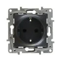 Розетка с заземлением - Etika - без шторок 16А 250В винтовые зажимы - антрацит Legrand 672621