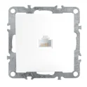 Розетка компьютерная одноместная (механизм) RJ-45, серия Эрна, белый, STEKKER PST00-9107-01 39314