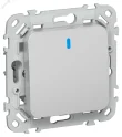 FLITE Выключатель 1-клавишный с индикацией 10А ВС11-1-1-ФлА алюминий IEK FI-V10-1-10-1-K47