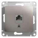 GLOSSA РОЗЕТКА компьютерная RJ45 кат.5E, механизм, ПЛАТИНА Systeme Electric GSL001281K