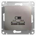 Glossa Платина Розетка USB 5В/2,1А, 2х5В/1,05А Systeme Electric GSL001233