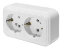 Розетка 2-местная с заземляющим контактом, 250В, 16А, IP20, PST16-31-20 (RA 16-238-Б), белый STEKKER