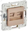 SKANDY Розетка компьютерная двойная RJ45 кат.5E SK-K03Sa песочный IEK SK-K20-1-K98