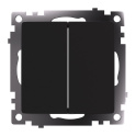 Переключатель 2-клавишный (механизм), 250В, 10А, серия Катрин, черный, GLS10-7107-05 STEKKER 49167