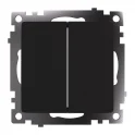 Переключатель 2-клавишный (механизм), 250В, 10А, серия Катрин, черный, GLS10-7107-05 STEKKER 49167