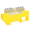 Шина"PE" на изоляторе 6*9 на DIN-рейку 8 выводов, желтый, LD555-69-8 STEKKER 49546