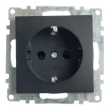 Розетка 1-местная с защитной шторкой с/з (механизм), 250В, 16А, серия Катрин, GLS16-7110-05, черный 