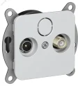 FLITE Розетка 2-местная TV+SAT экранированная оконечная РТВс-2-1-1-ФлЖ жемчуг IEK FI-AF23-O-K36