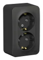 BLANCA О/У РОЗЕТКА двойная с заземл. со шторк. ИЗОЛ.ПЛ.,16А,250В,АНТРАЦИТ BLNRA0112 Systeme Electric