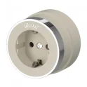 Розетка с заземлением (слоновая кость матовый/хром) W5871055 Werkel a055930