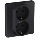 Розетка 2 x 2К+З - немецкий стандарт - 16 А - 250 В~ - INSPIRIA - антрацит Legrand 673753